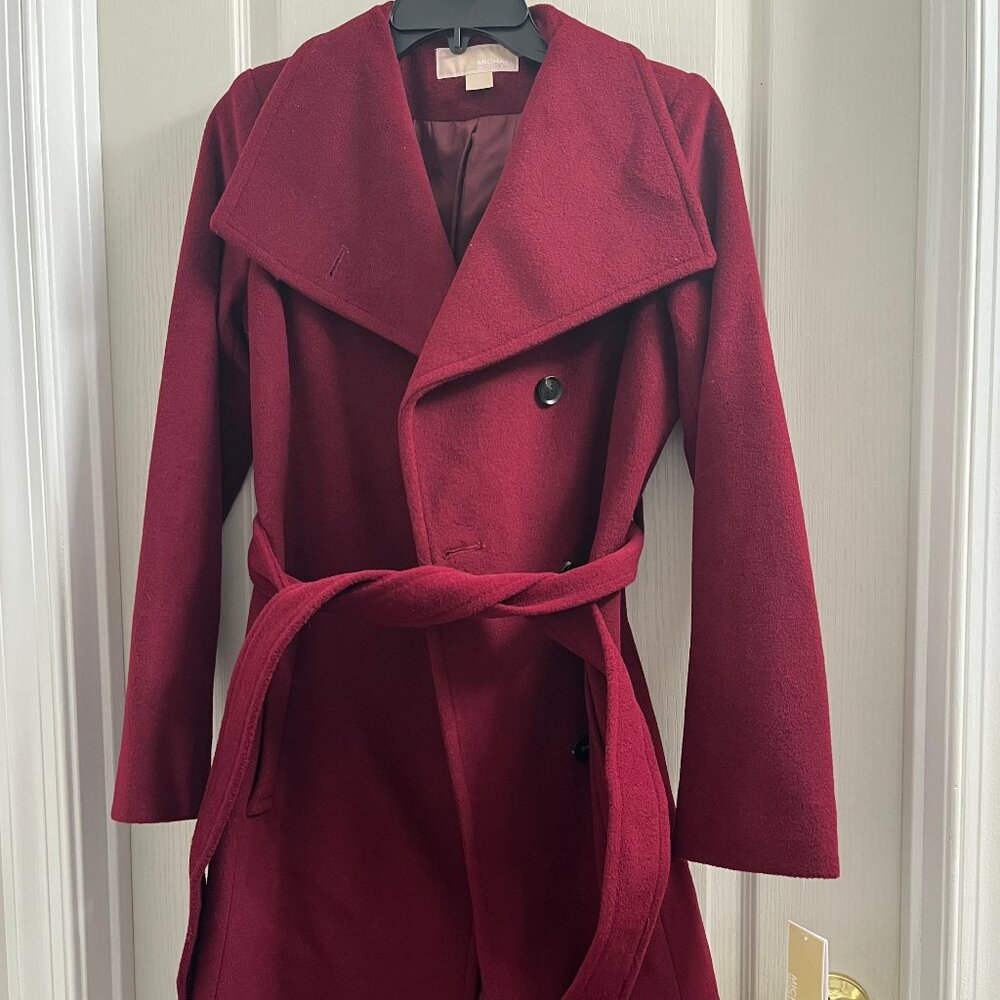 NWT Michael Kors Women's Double-Breasted Belted Wrap Coat XS size